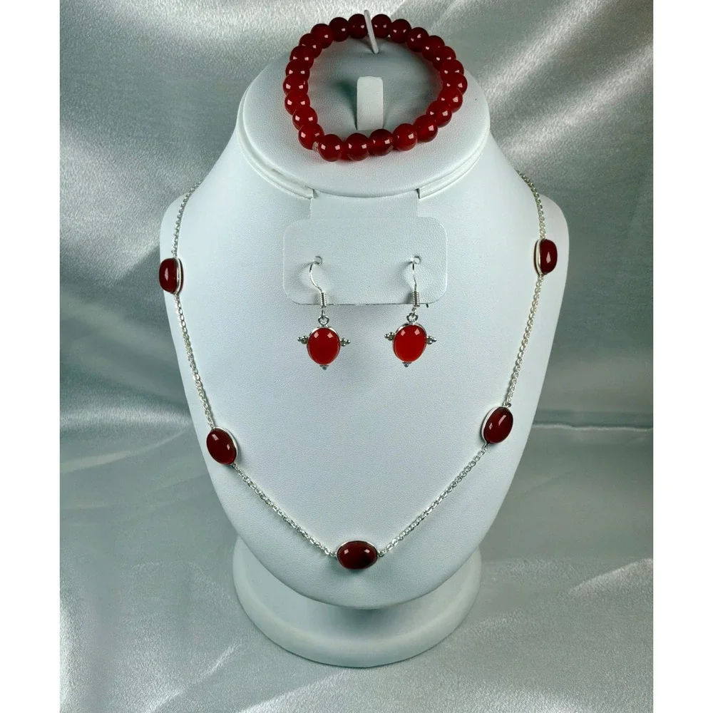 Red Carnelian Agate 3-Piece Jewelry Set – Confident, Bold, Beautiful Energy‎